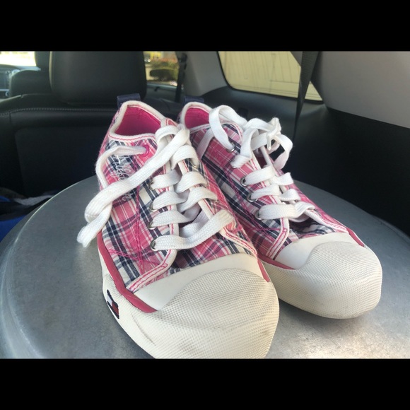 Tommy Hilfiger womens Pink Checker shoes size 8M - Picture 3 of 8
